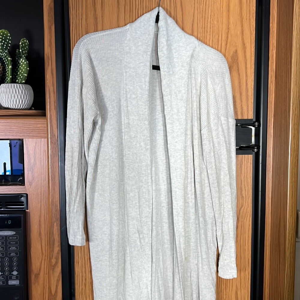 Heather Grey Duster Cardigan